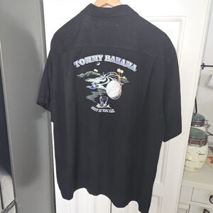 Tommy Bahama "Shot In The Dark"  Embroidered Casual Hawaiian Golf Shirt